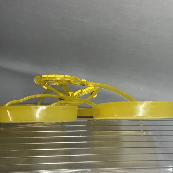 Tory Burch Mini Miller Jelly Flat Thong Flip Flop Sandals Citrus Yellow 9 EU 39 - Picture 8 of 8